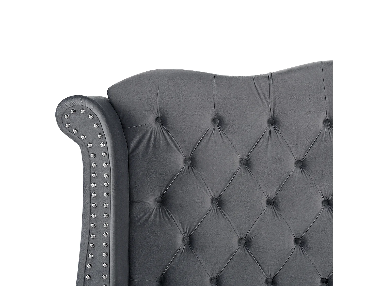 Lit avec sommier Velours AYETTE 180 x 200 cm Gris