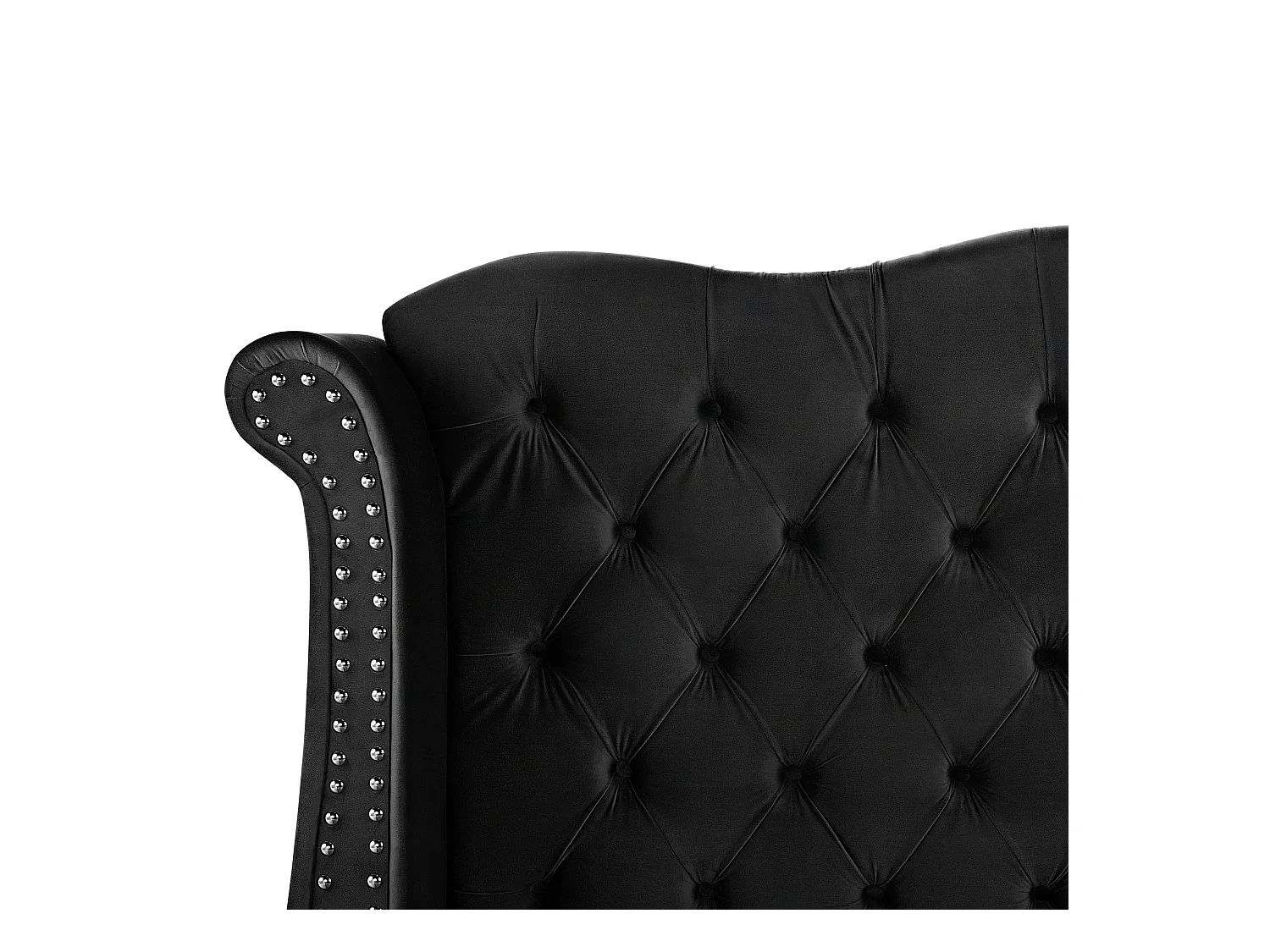 Bed Fluweel AYETTE 160 x 200 cm Zwart