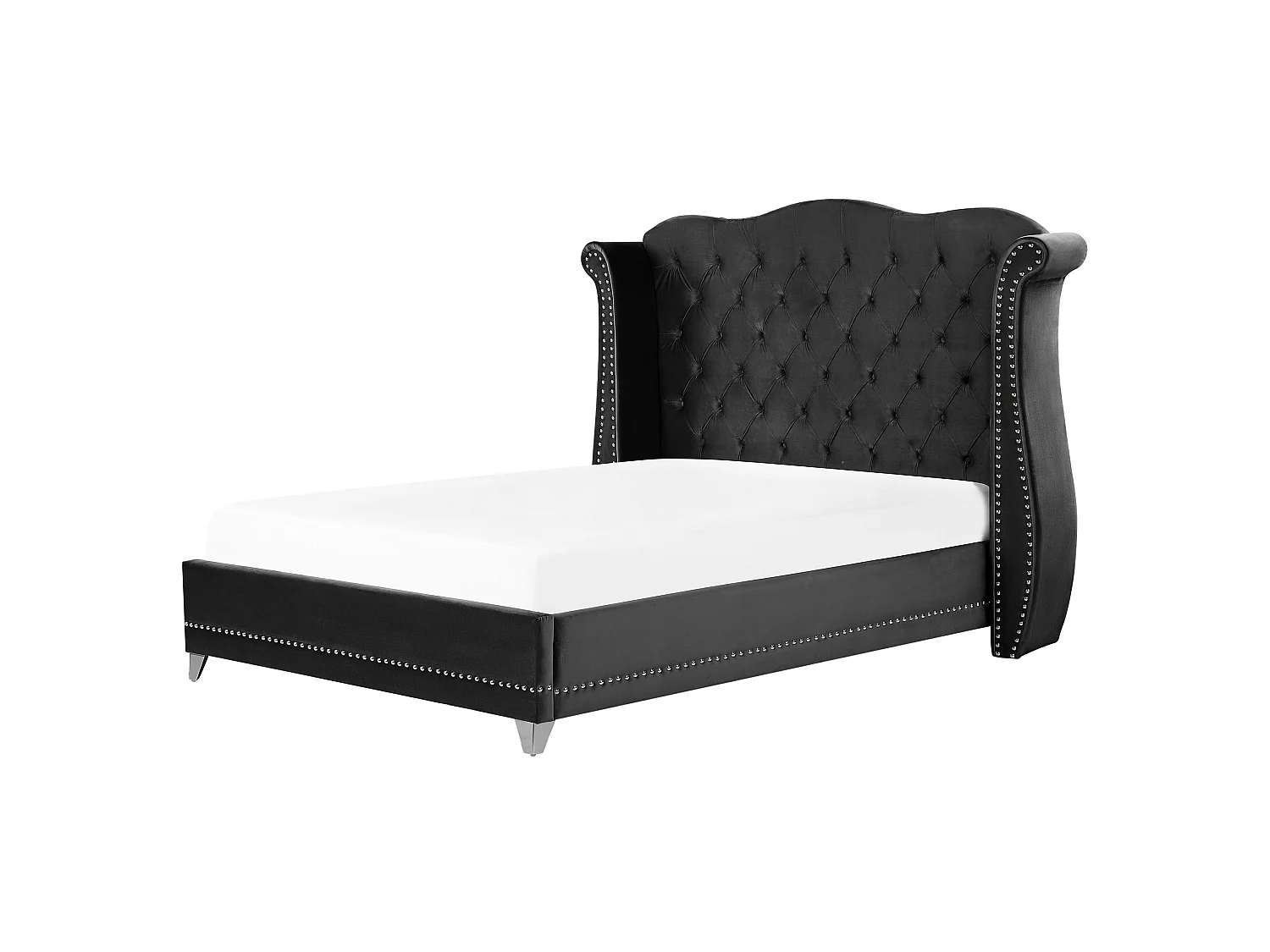 Bed Velvet AYETTE 160 x 200 cm (EU King Size) Black