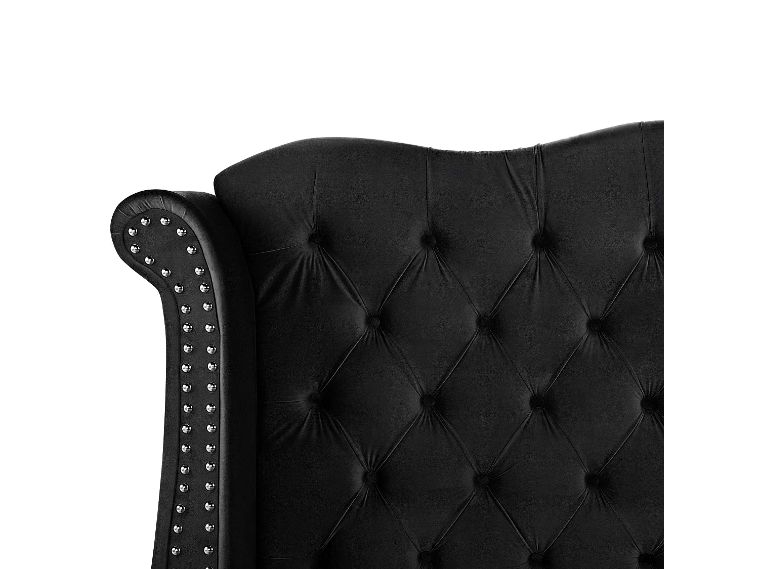 Bed Velvet AYETTE 160 x 200 cm (EU King Size) Black