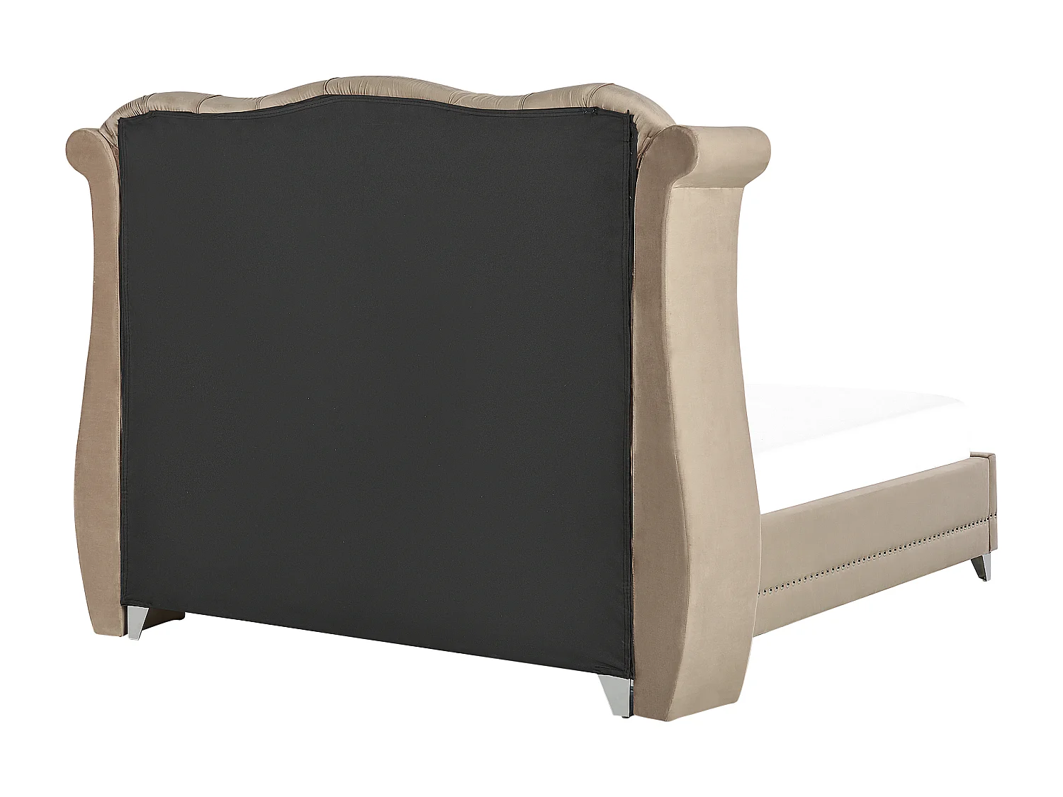 Lit avec sommier Velours AYETTE 140 x 200 cm Taupe