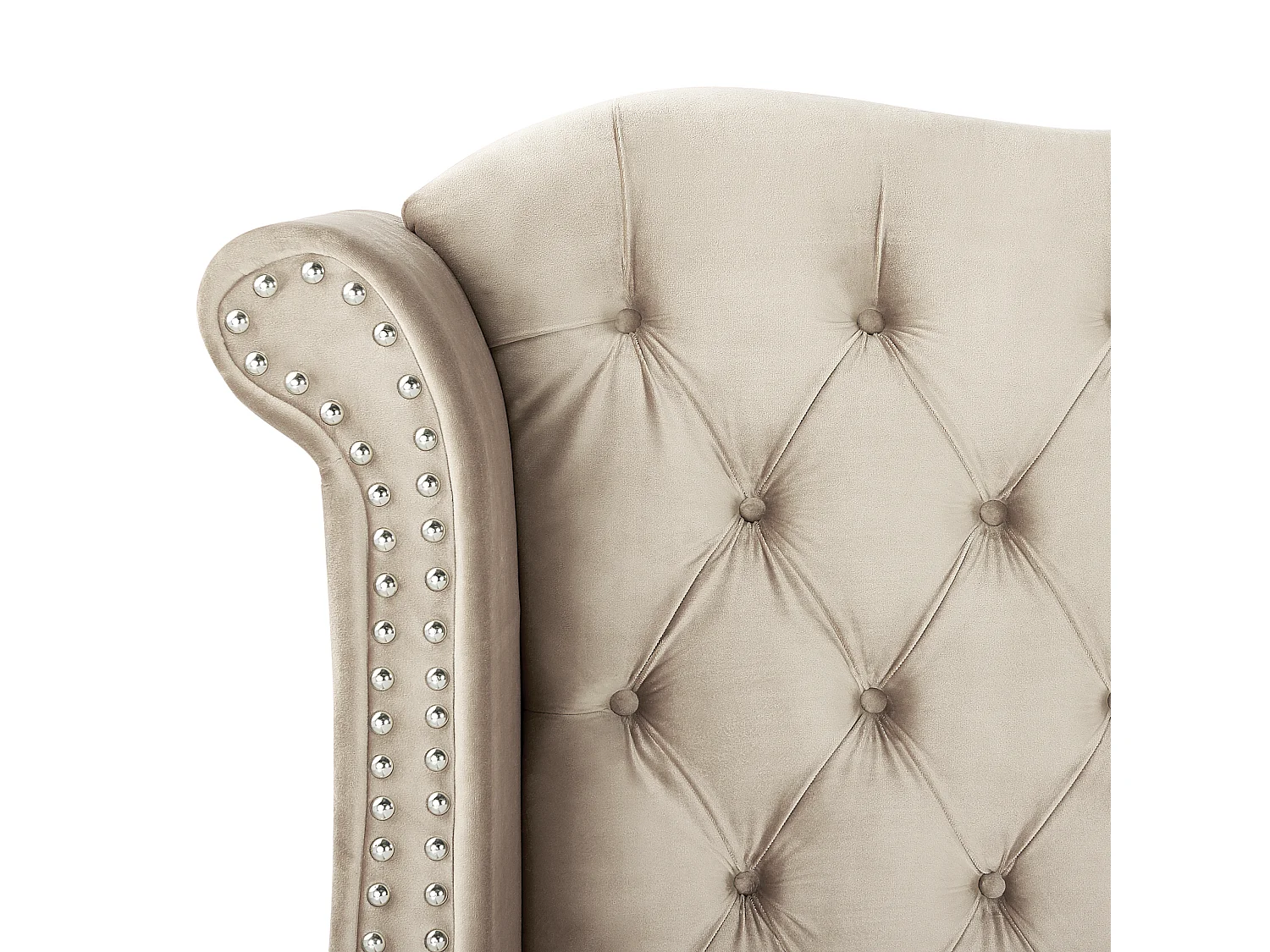 Cama Terciopelo AYETTE 180 x 200 cm Beige