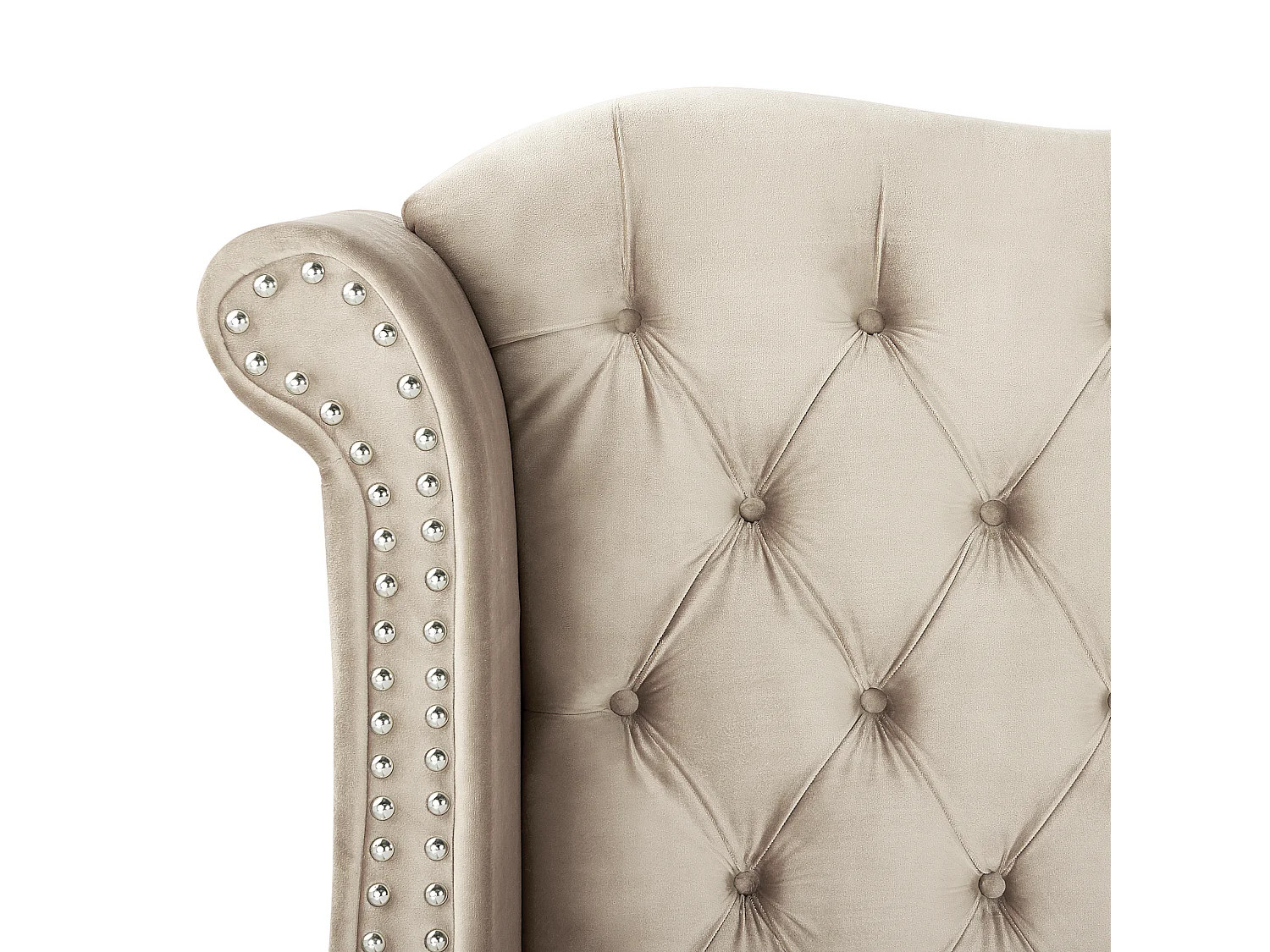 Bed Fluweel AYETTE 180 x 200 cm Beige