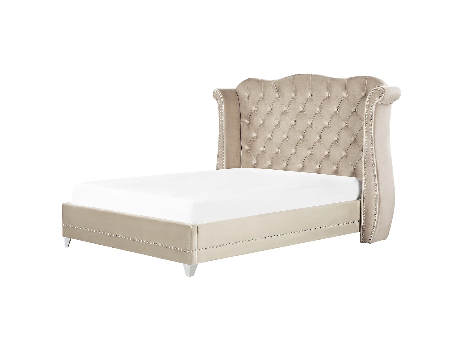 Letto Velluto AYETTE 180 x 200 cm Beige