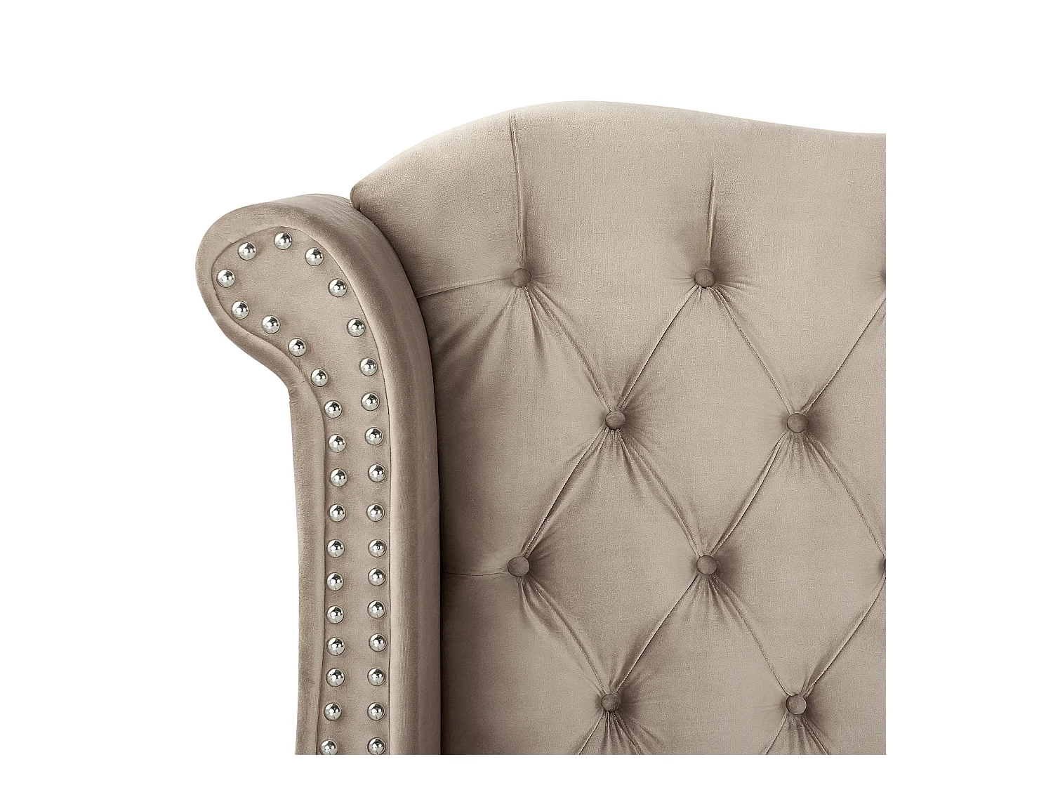 Lit avec sommier Velours AYETTE 180 x 200 cm Taupe