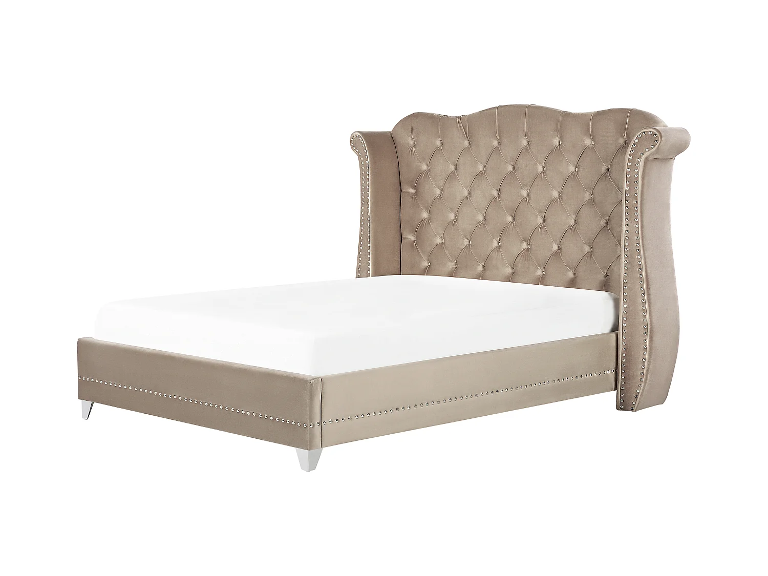 Bed Fluweel AYETTE 180 x 200 cm Taupe