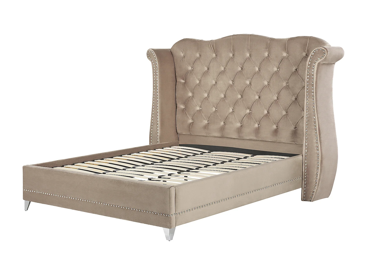 Bed Fluweel AYETTE 180 x 200 cm Taupe
