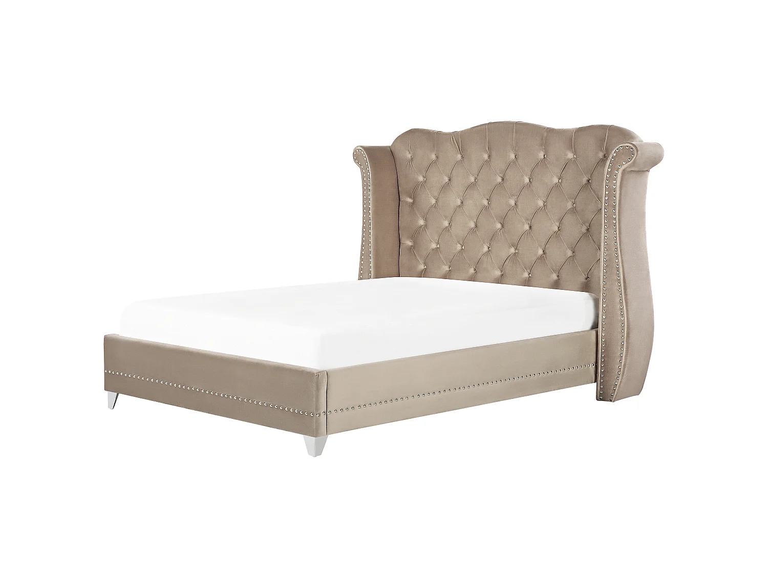 Bed Velvet AYETTE 180 x 200 cm (EU Super King) Taupe