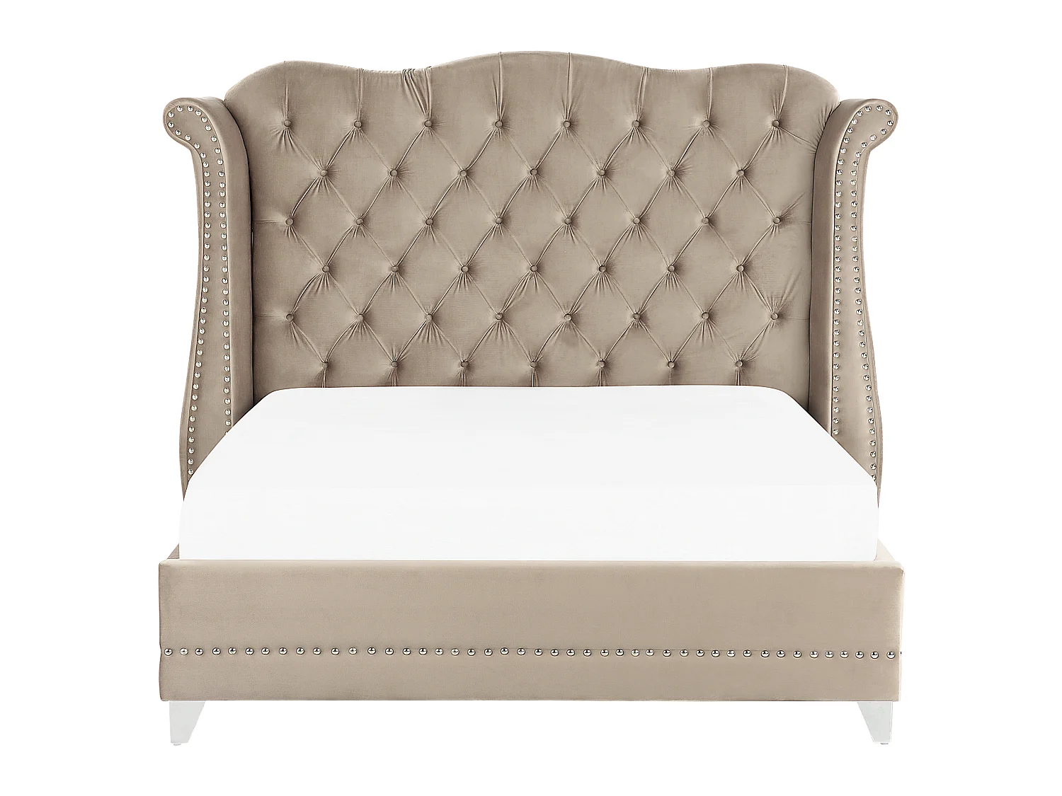 Bed Velvet AYETTE 180 x 200 cm (EU Super King) Taupe