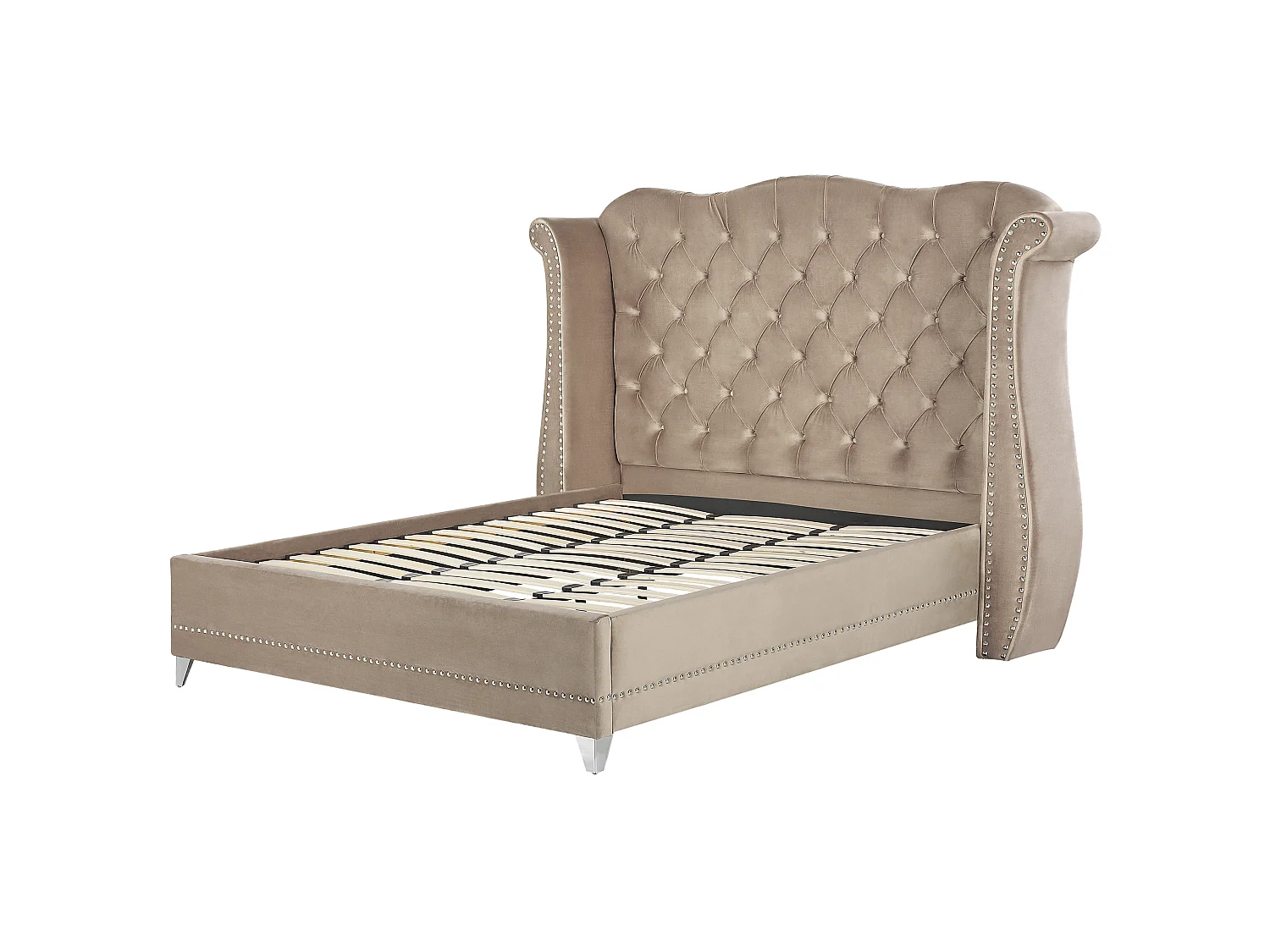 Bed Velvet AYETTE 180 x 200 cm (EU Super King) Taupe