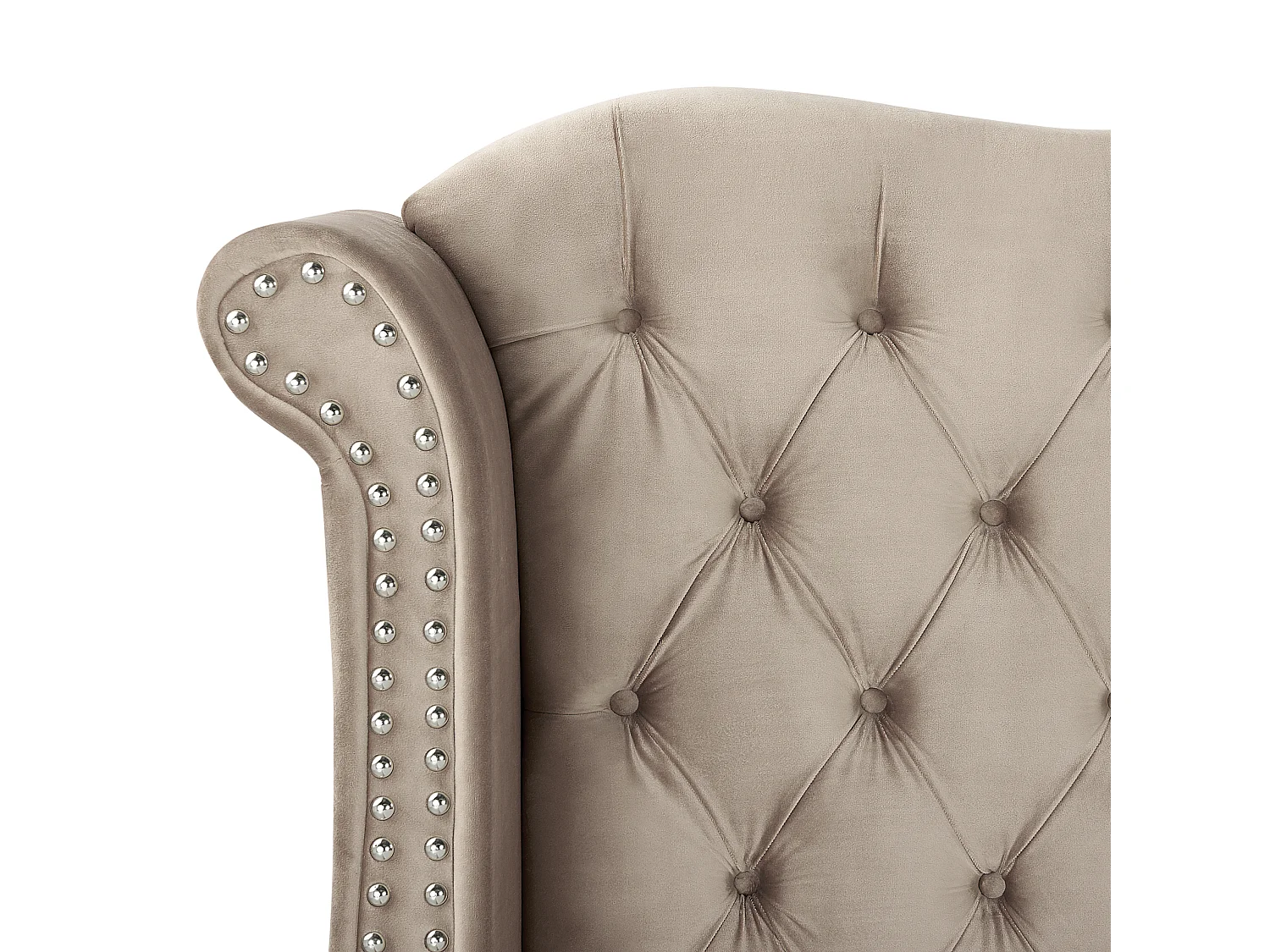 Bed Velvet AYETTE 180 x 200 cm (EU Super King) Taupe