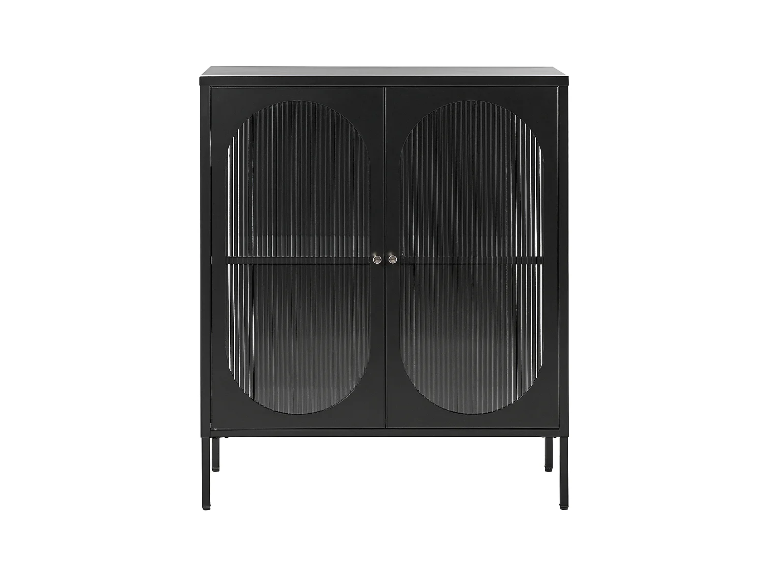 Buffet avec vitrine en verre SARRE Métal 90 cm Noir