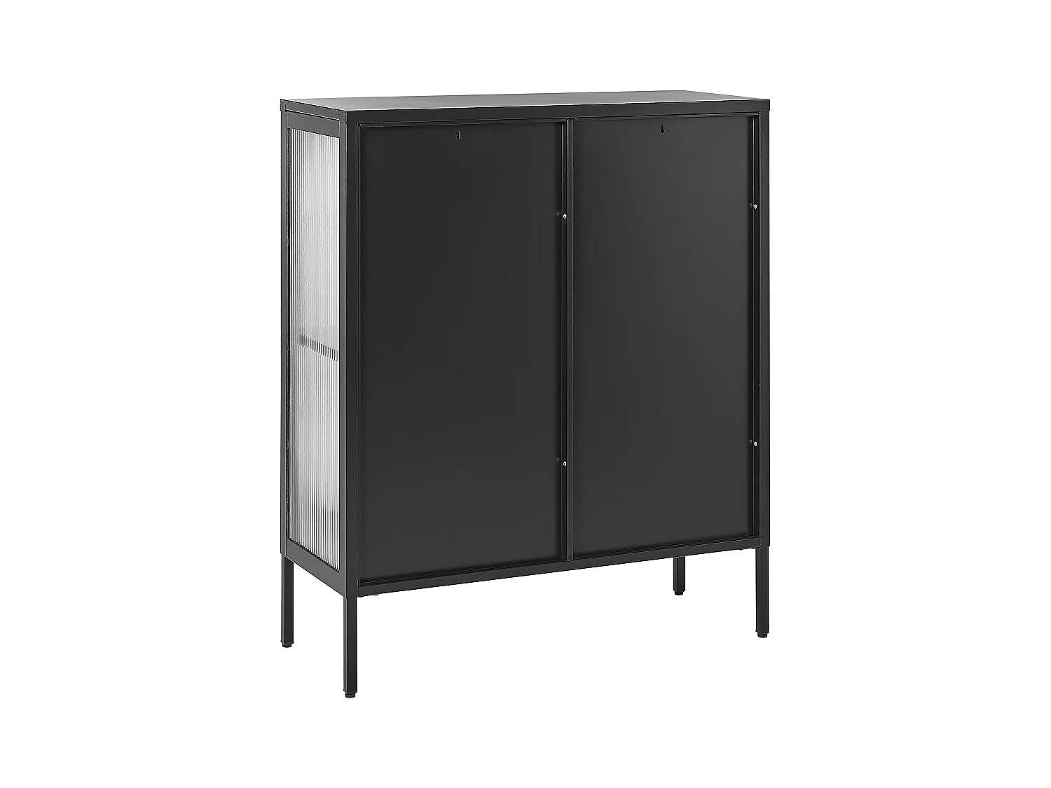 Buffet avec vitrine en verre SARRE Métal 90 cm Noir