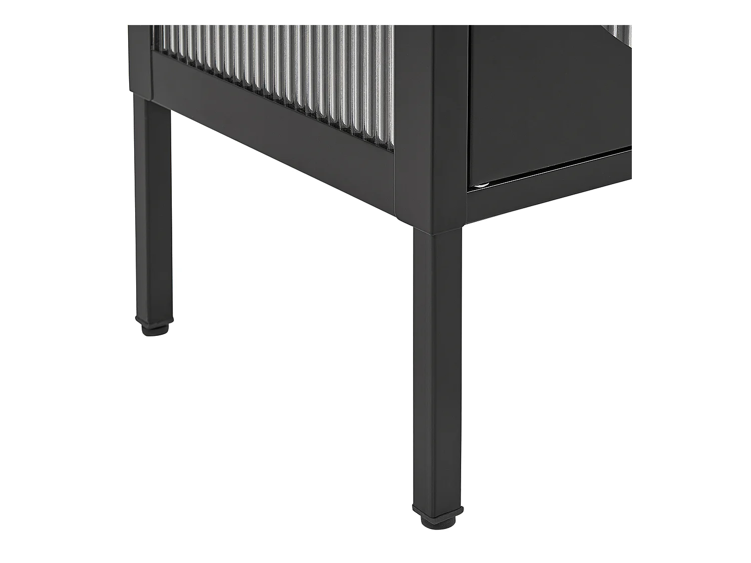 Buffet avec vitrine en verre SARRE Métal 90 cm Noir