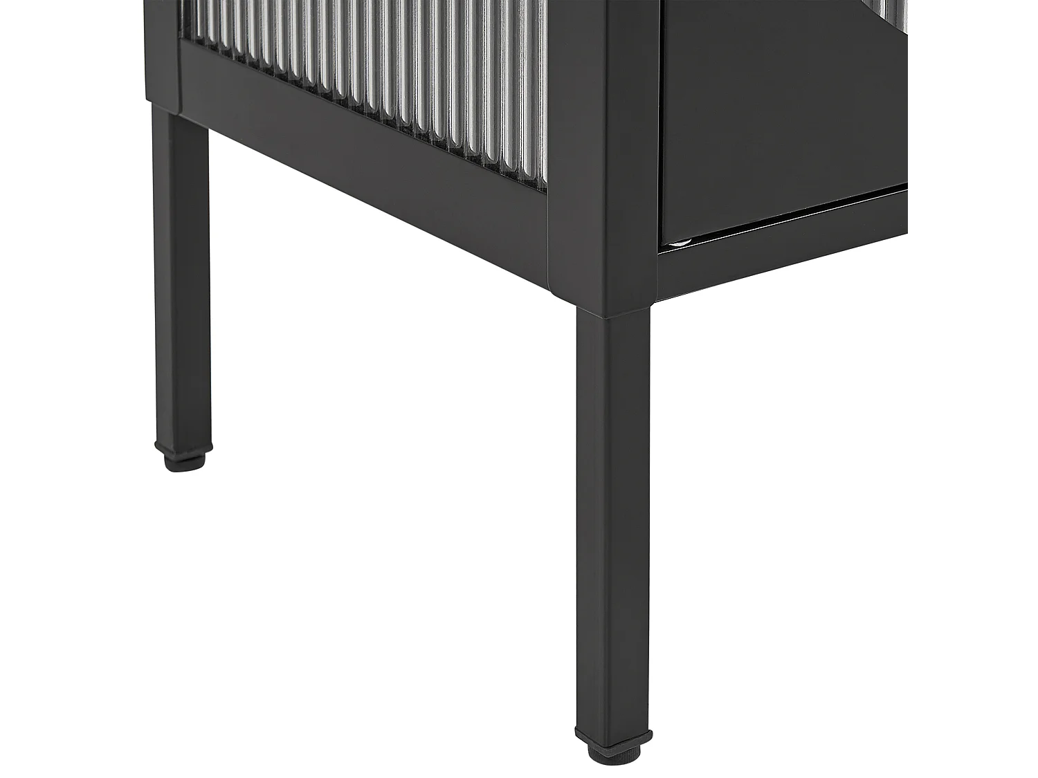 Buffet avec vitrine en verre SARRE Métal 90 cm Noir