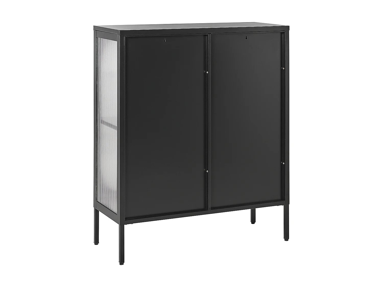 Witryna ze szklaną gablotą SARRE Metal 90 cm Czarny