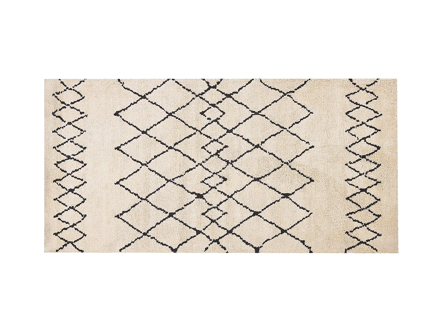 Rechteckiger Teppich Shaggy Muster beige/schwarz 80x150 cm Havsa