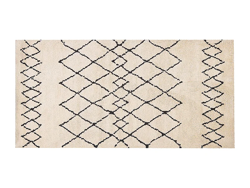 Vloerkleed polyester beige/zwart 80 x 150 cm HAVSA