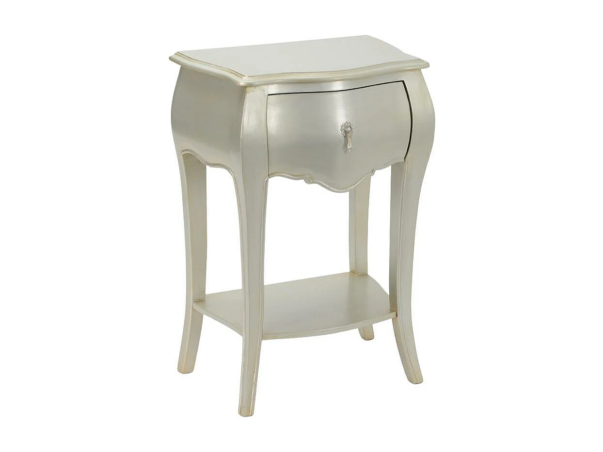 Chevet 1 tiroir silver Murano