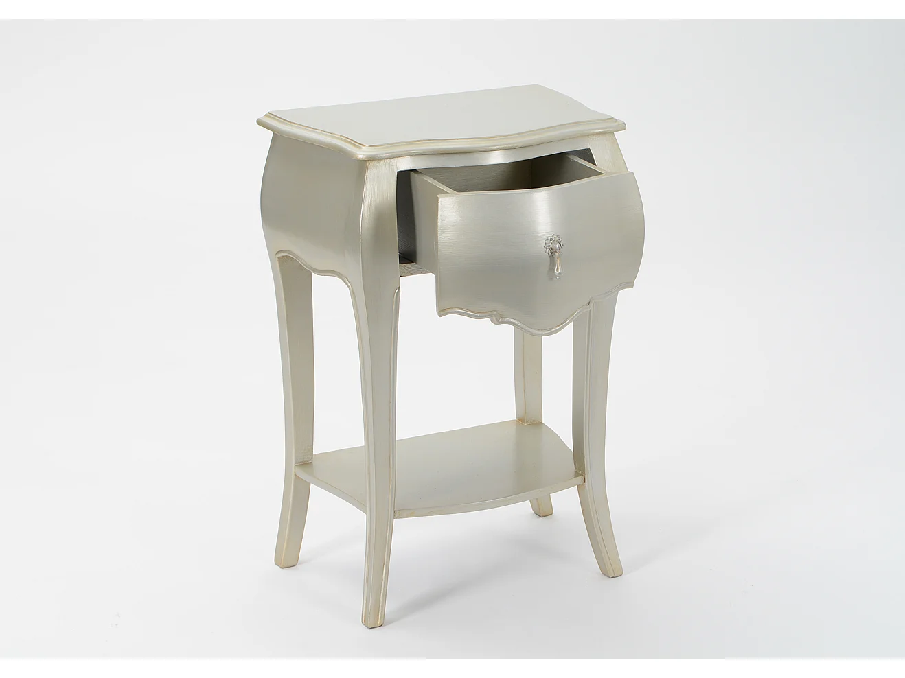 Chevet 1 tiroir silver Murano