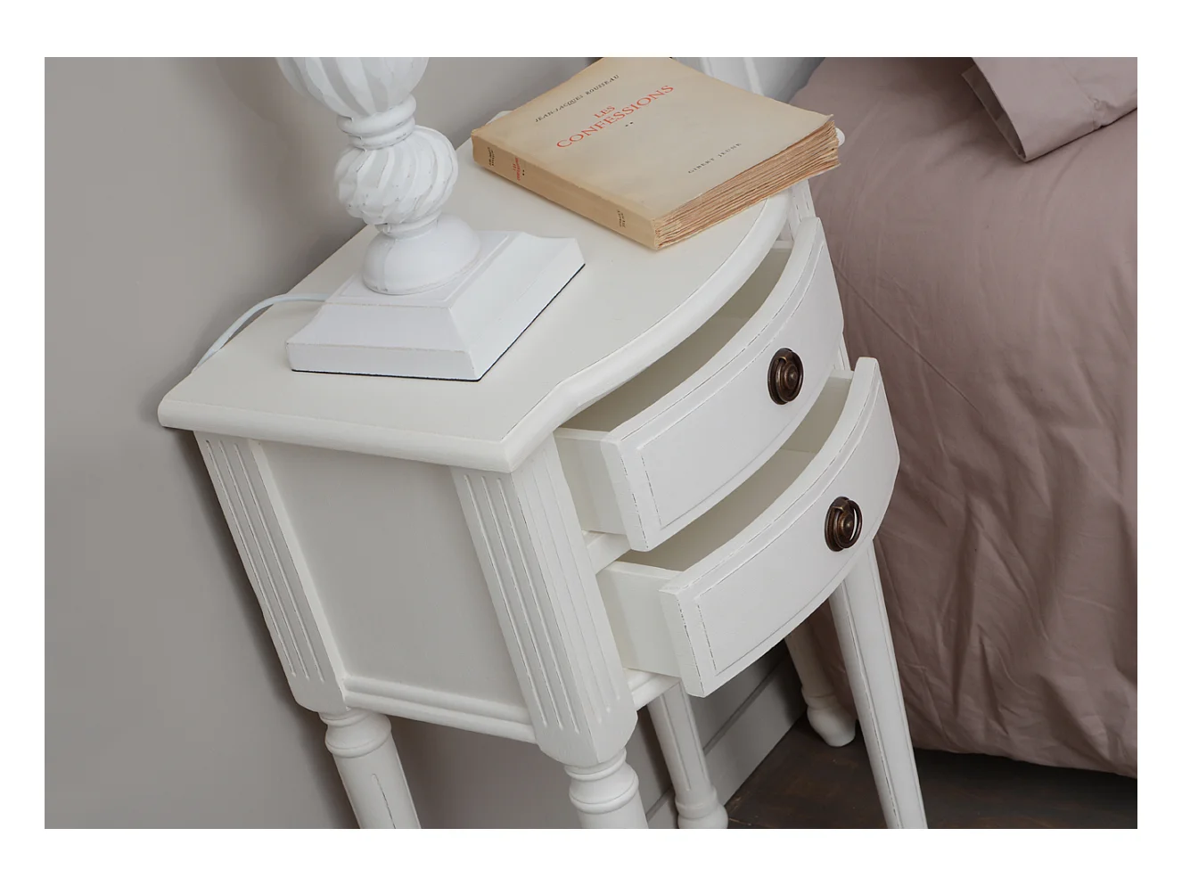 Table de chevet 2 tiroirs Agathe en kit