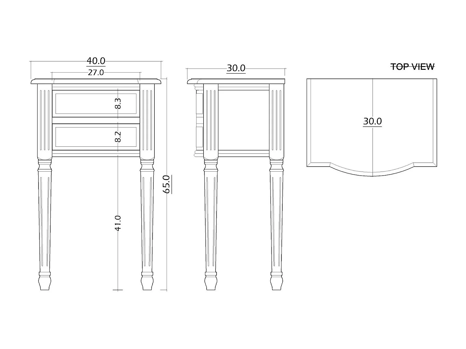 Table de chevet 2 tiroirs Agathe en kit