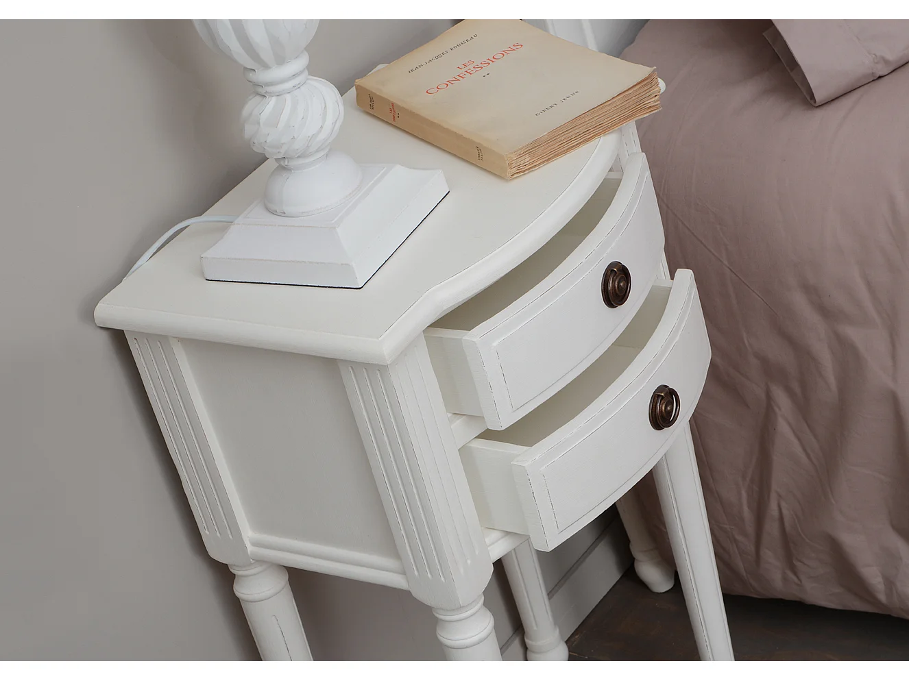 Table de chevet 2 tiroirs Agathe en kit