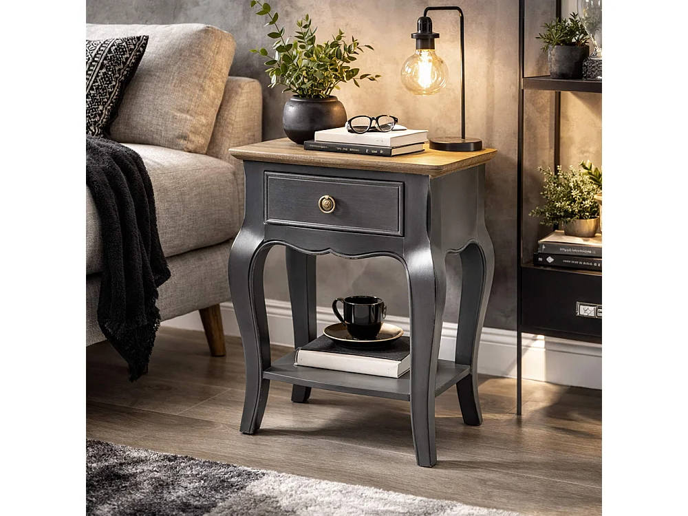 Chevet 1 tiroir Maddy gris