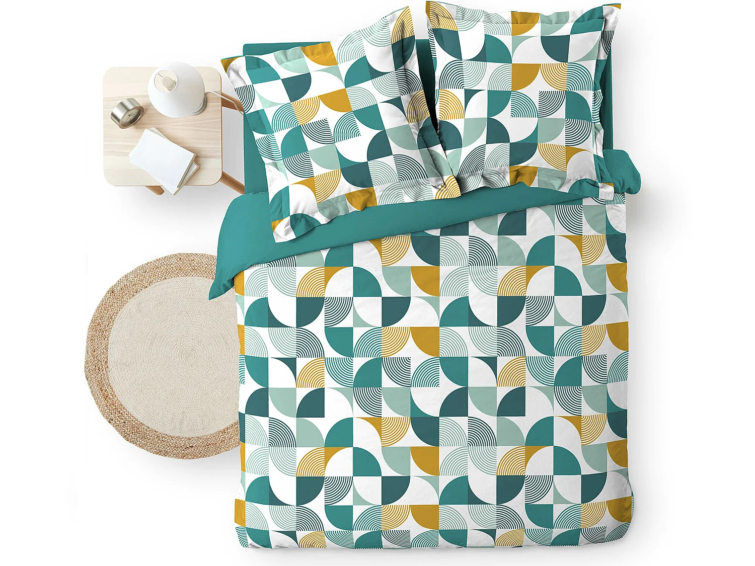 Parure housse couette 260x240cm Géo-Rythme Multicolore