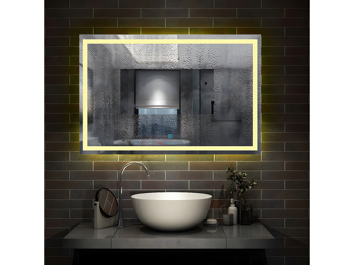 Miroir de salle de bain anti-buée 120x80cm avec le lumière chaude
