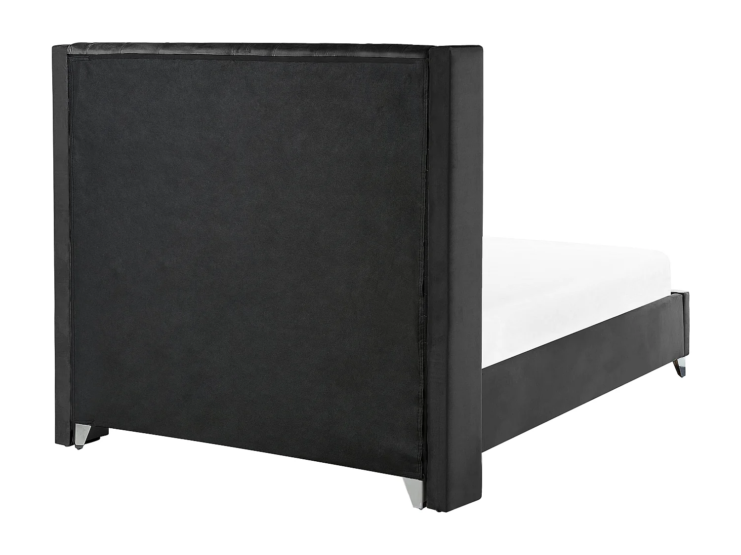 Lit avec sommier Velours LUBBON 140 x 200 cm Noir