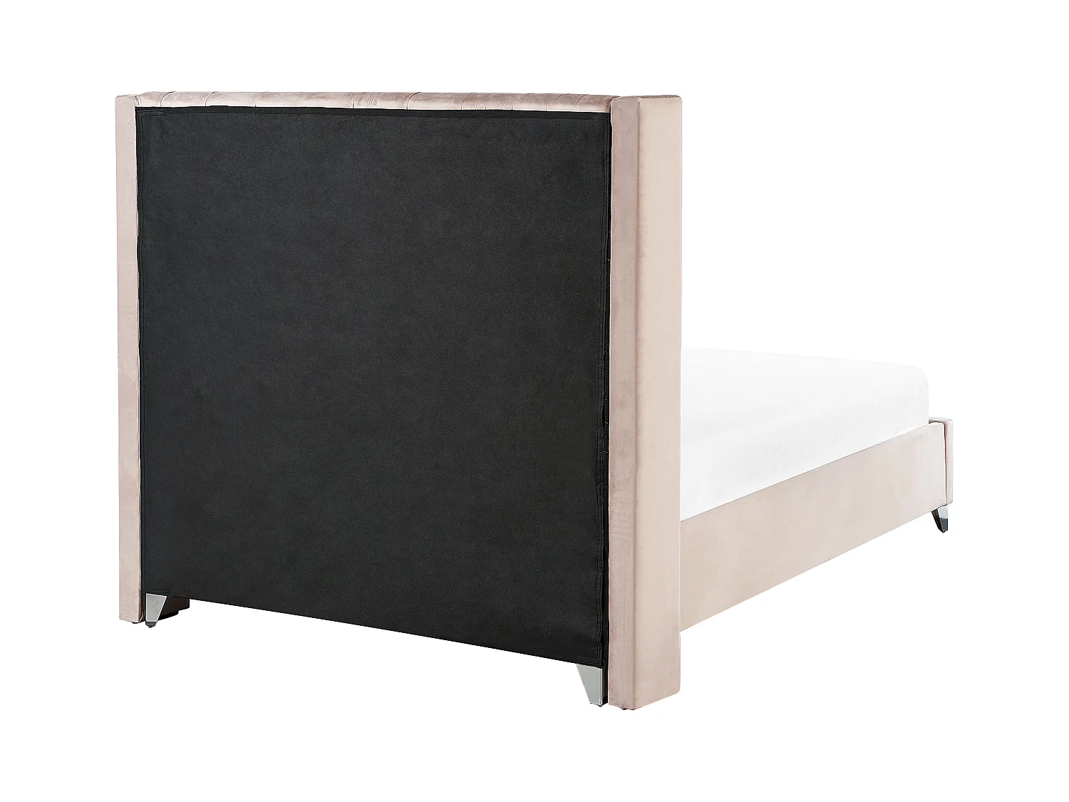 Lit avec sommier Velours LUBBON 140 x 200 cm Rose pastel