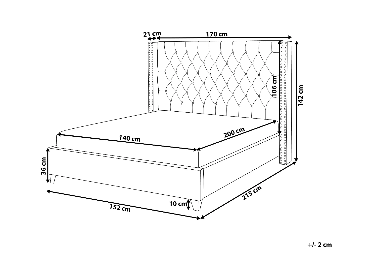 Bed Fluweel LUBBON 140 x 200 cm Lichtgrijs