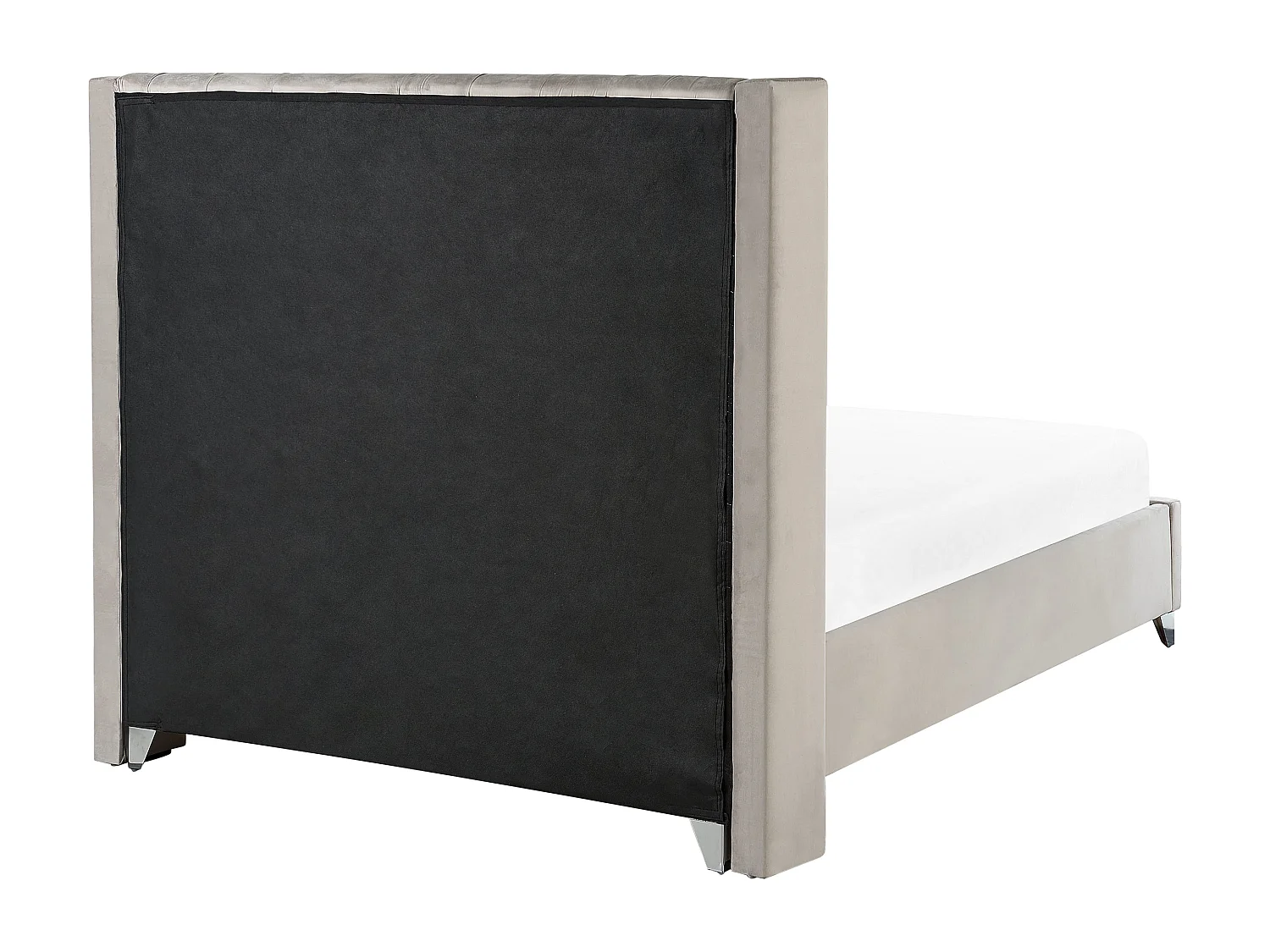 Bed Fluweel LUBBON 140 x 200 cm Lichtgrijs