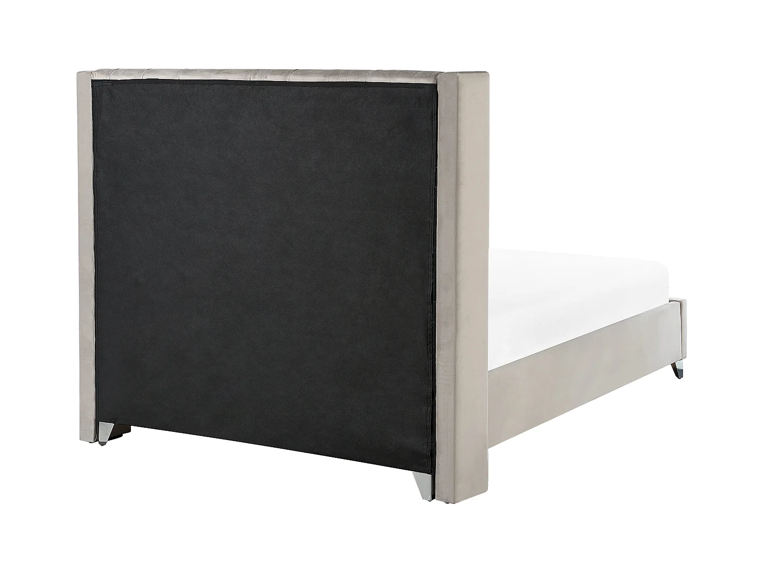 Bed Fluweel LUBBON 160 x 200 cm Lichtgrijs