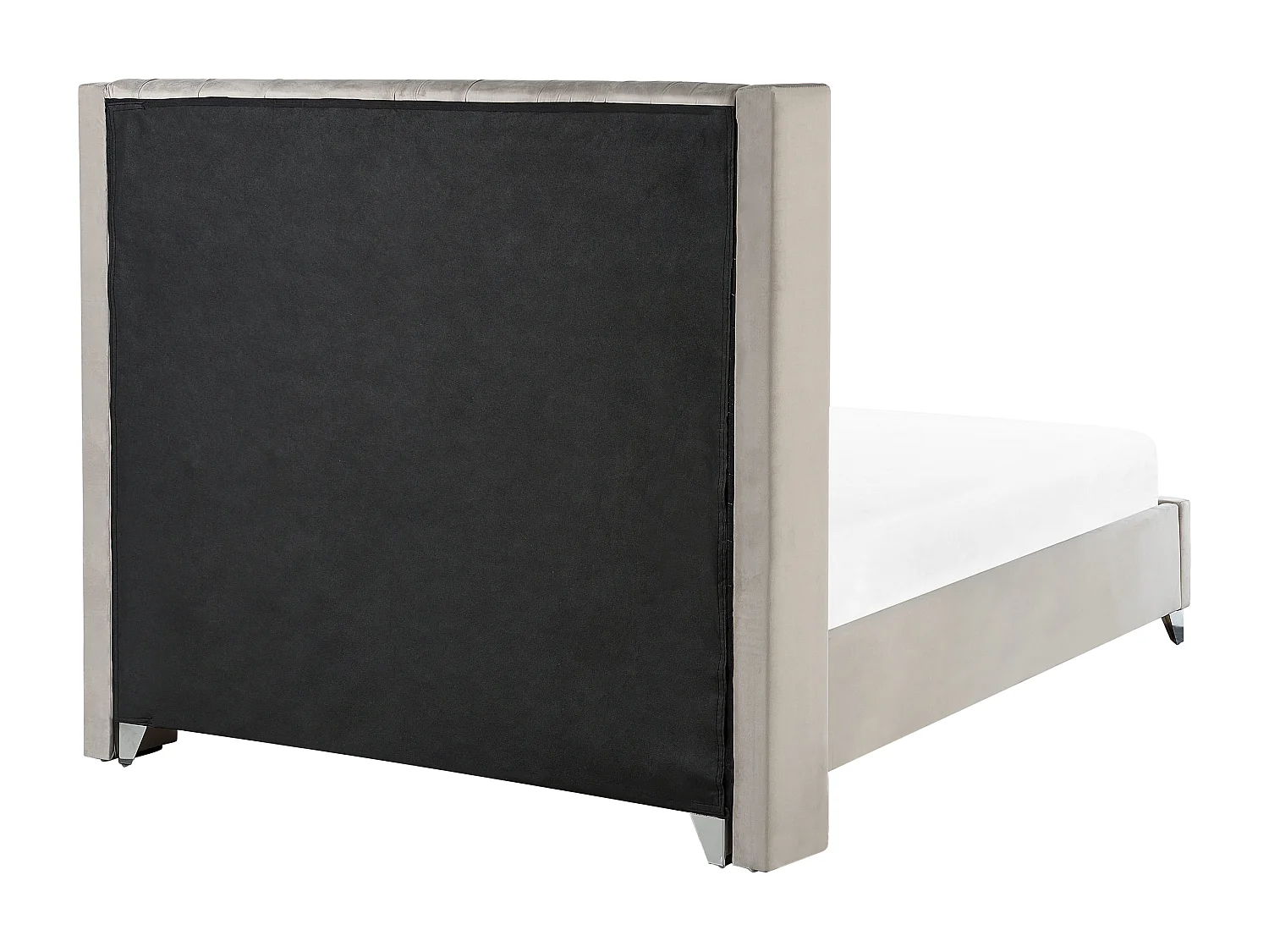 Bed Fluweel LUBBON 160 x 200 cm Lichtgrijs