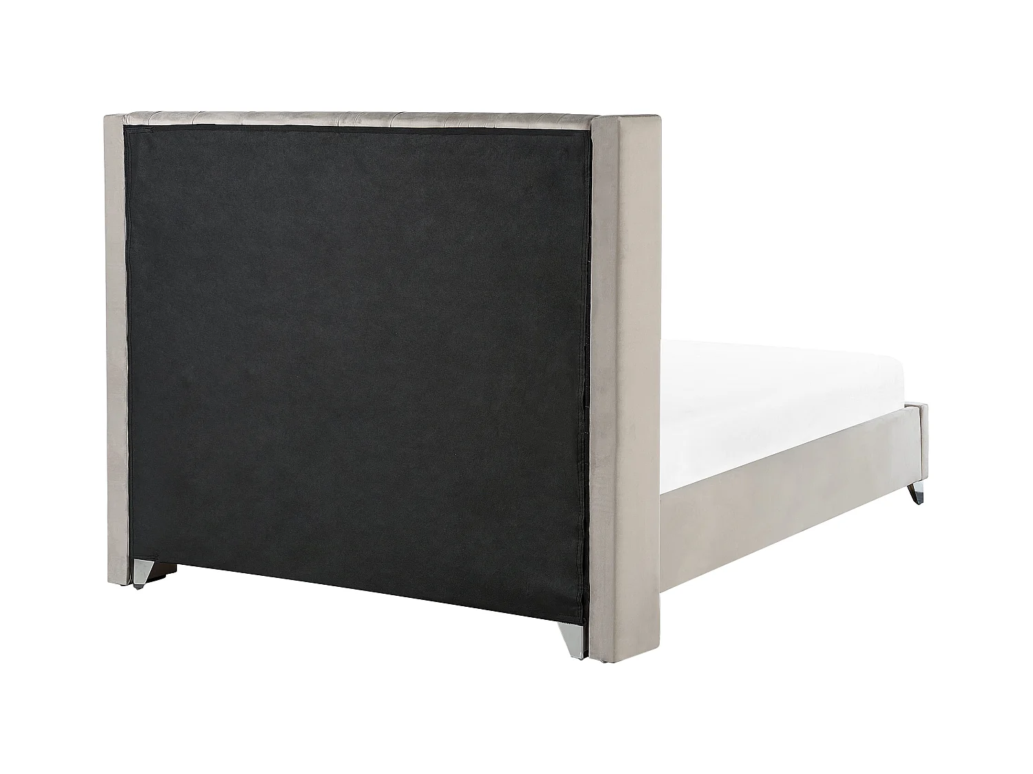 Bed Fluweel LUBBON 180 x 200 cm Lichtgrijs