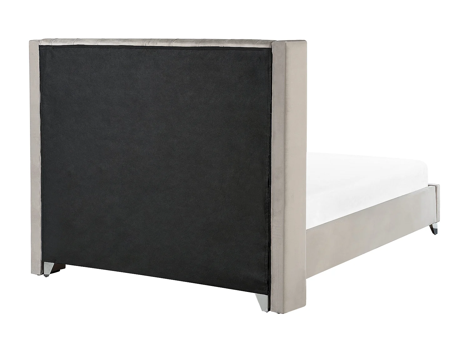Lit avec sommier Velours LUBBON 180 x 200 cm Gris clair