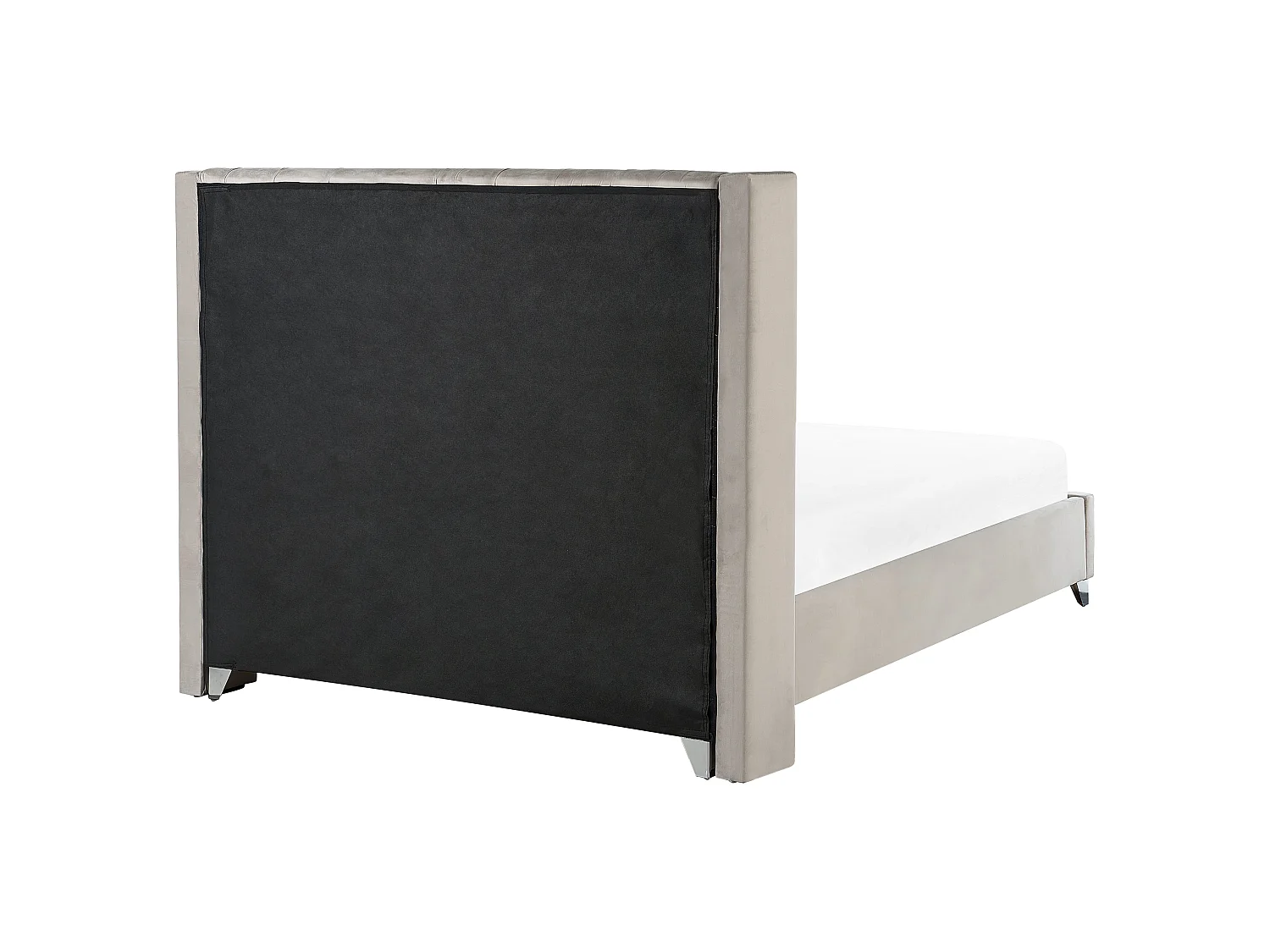 Lit avec sommier Velours LUBBON 180 x 200 cm Gris clair