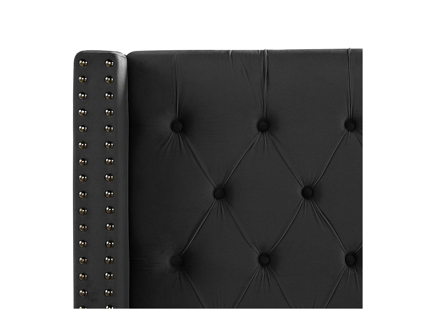 Bequemes Bett Samtstoff hohes Kopfteil in Schwarz 180 x 200 cm Lubbon