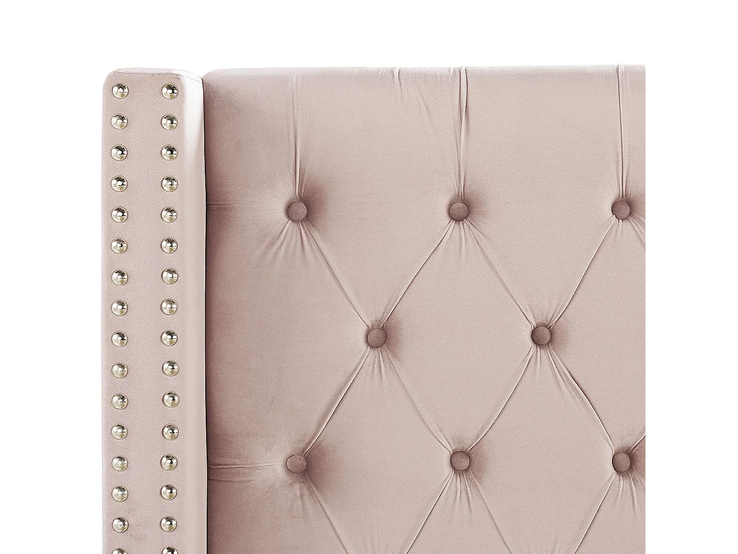 Letto Velluto LUBBON 160 x 200 cm Rosa pastello