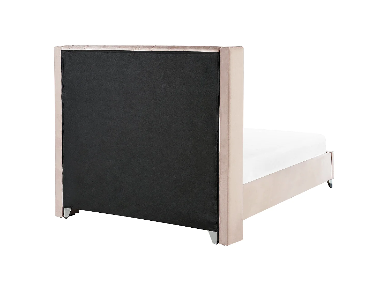Lit avec sommier Velours LUBBON 160 x 200 cm Rose pastel