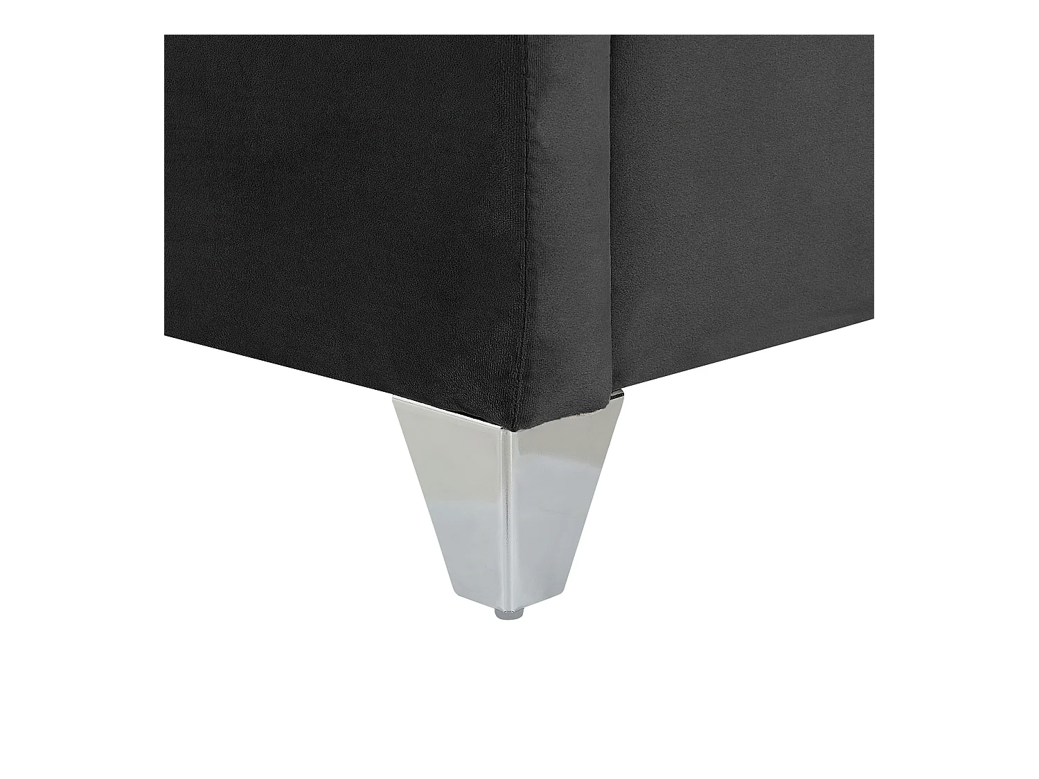 Bequemes Bett Samtstoff hohes Kopfteil in Schwarz 160 x 200 cm Lubbon