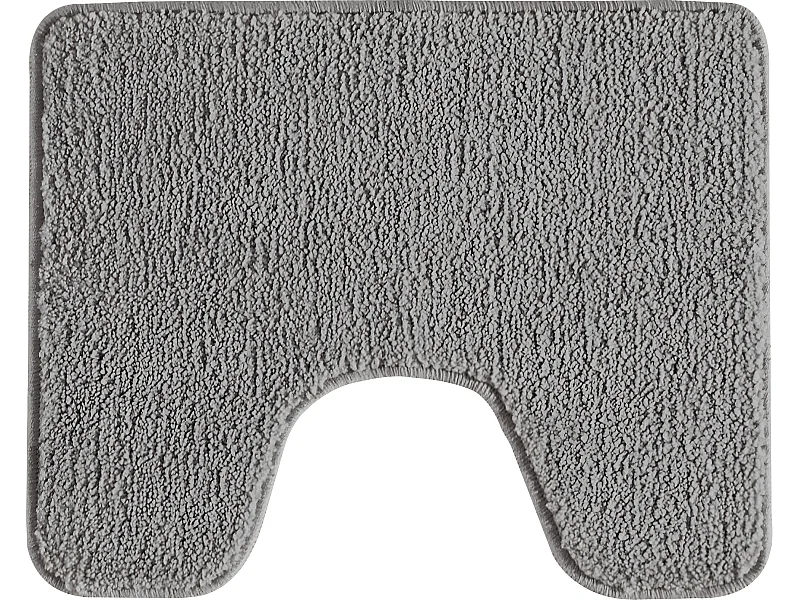Tapis de toilette uni en polyester gris 50x40cm