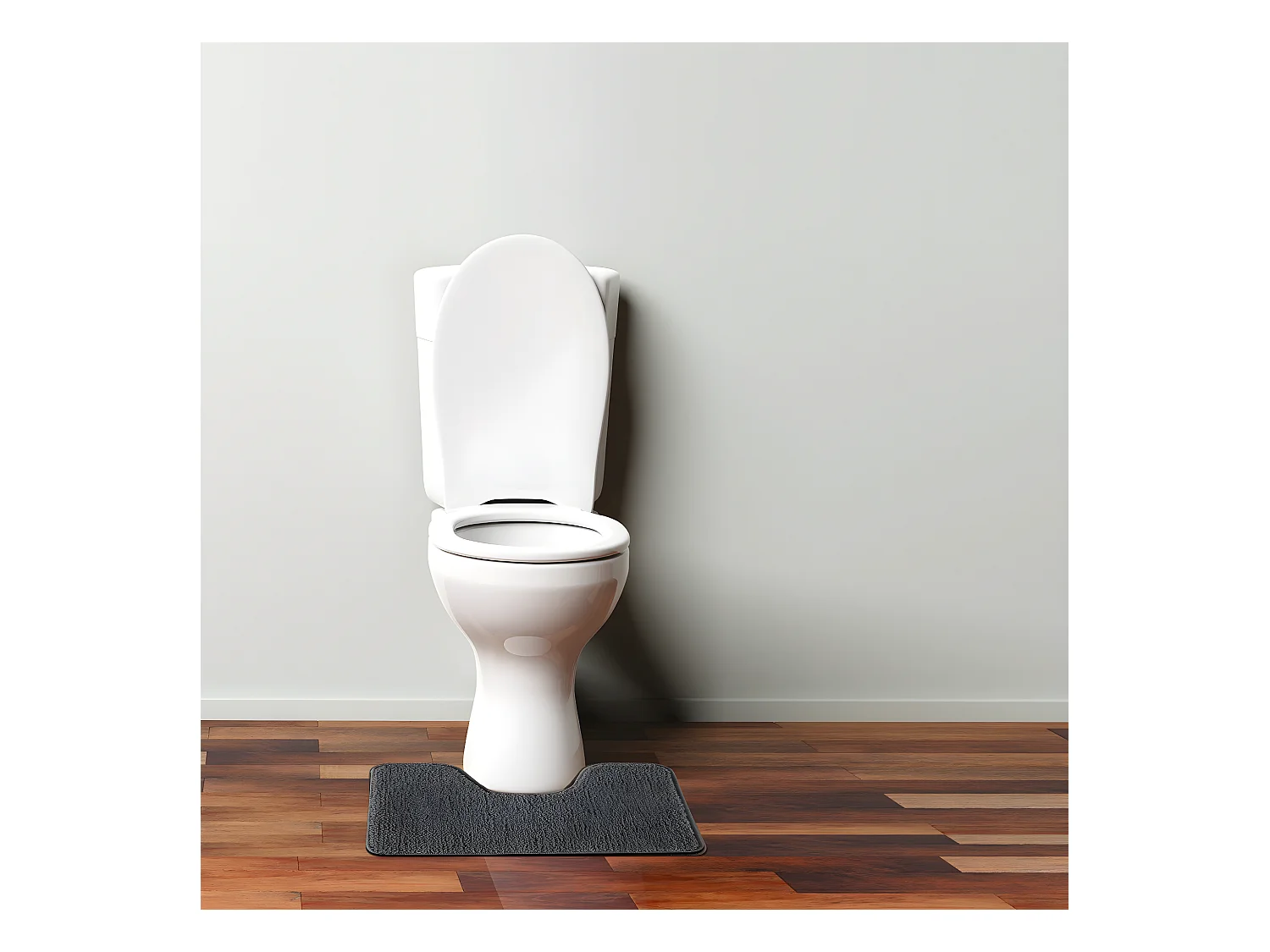 Tapis de toilette uni en polyester anthracite 50x40cm