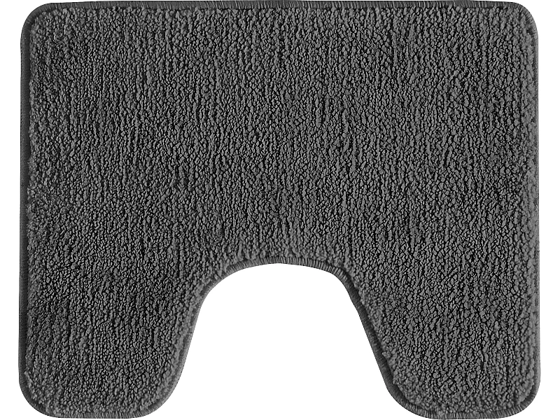 Tapis de toilette uni en polyester anthracite 50x40cm