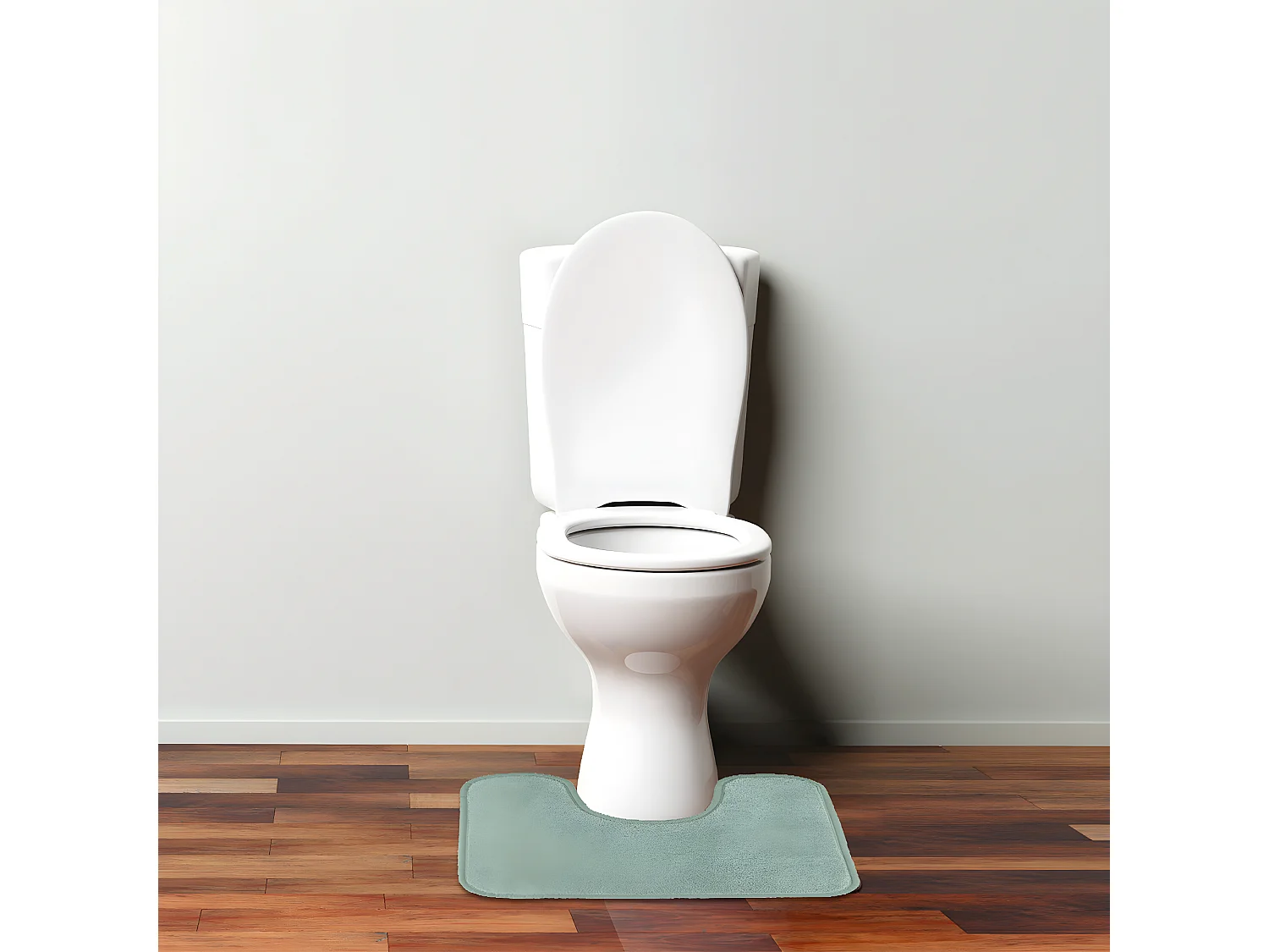 Tapis de toilette uni en polyester tilleul 50x40cm