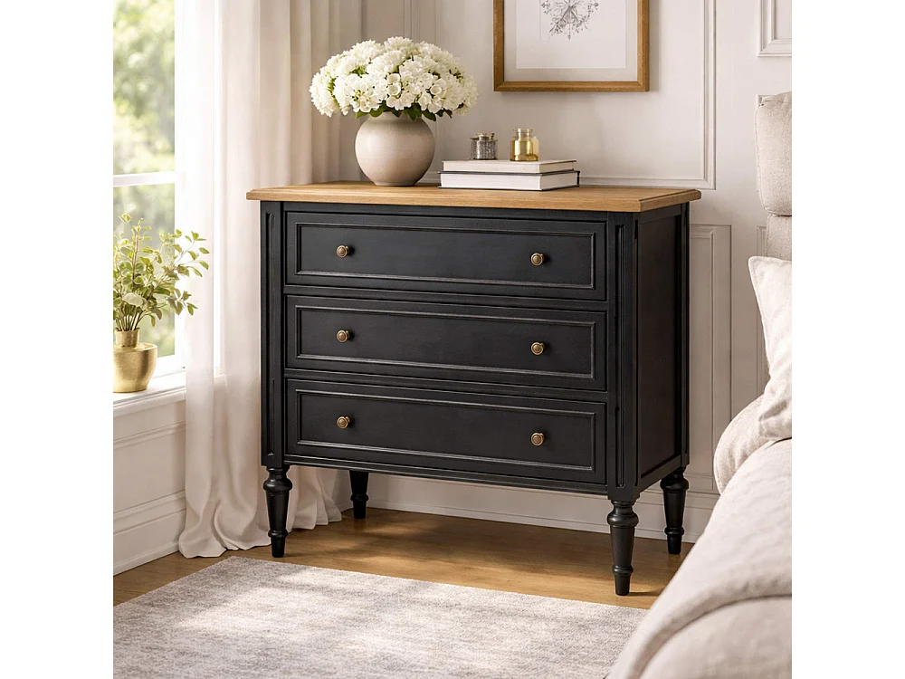 Commode 3 tiroirs en bois New Légende
