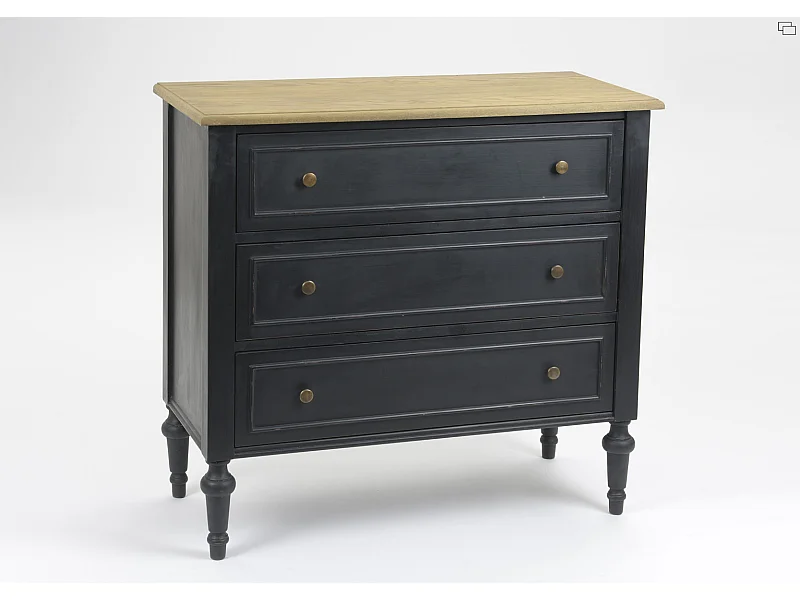 Commode 3 tiroirs en bois New Légende