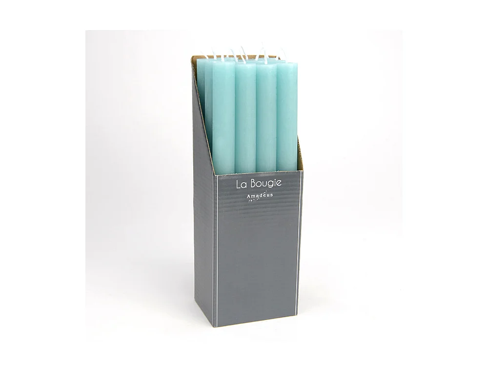Bougie Flambeau bleu azur (lot de 12)